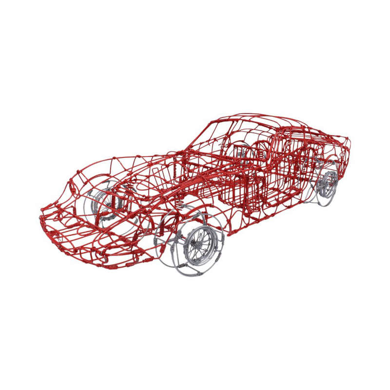 Handcrafted Wire Mesh Ferrari 250 GTO Model Car