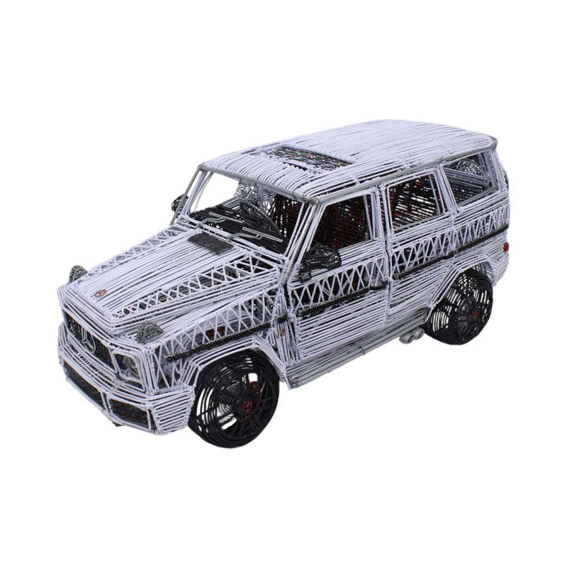 Handcrafted Wire Mesh Mercedes G55 G-Wagon Model Car