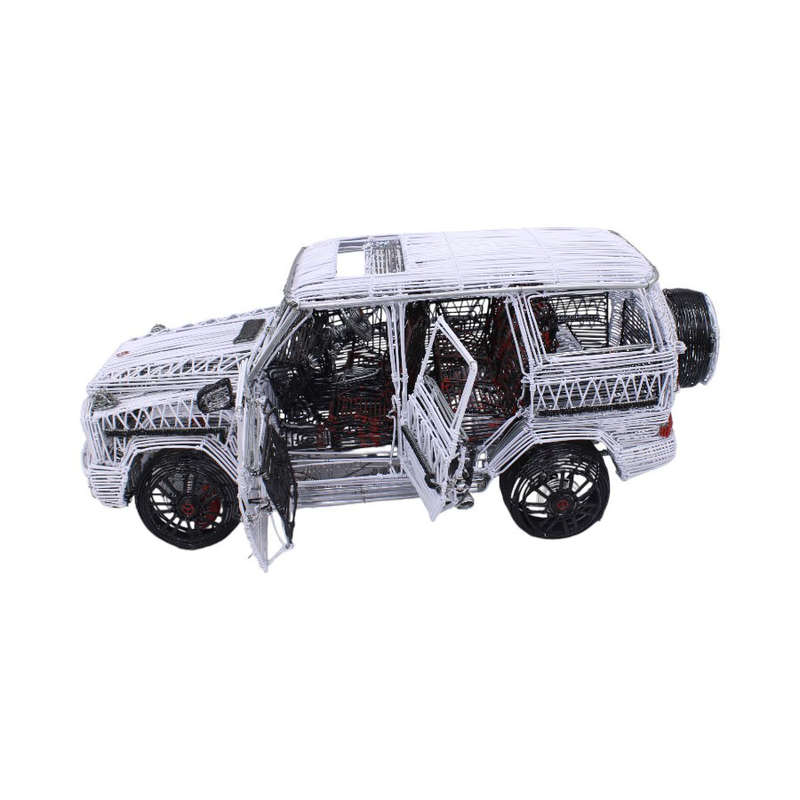 Handcrafted Wire Mesh Mercedes G55 G-Wagon Model Car