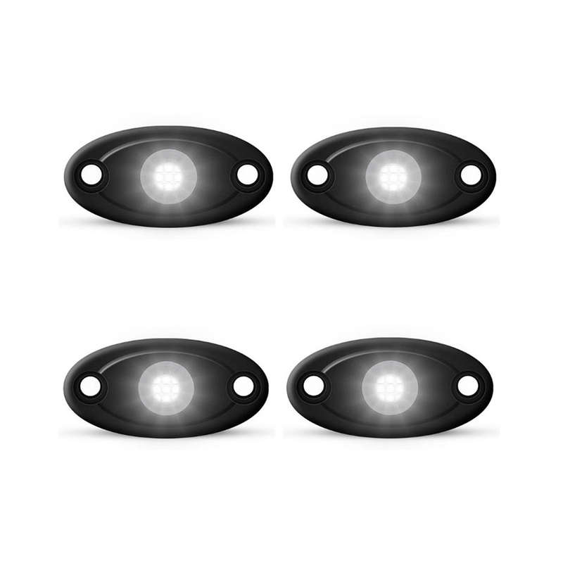 Universal Aluminium 9-LED Rocklights (White) - 4 pack