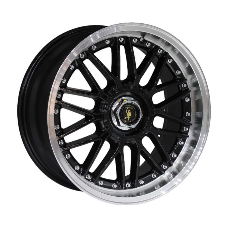 17" VOGUE 4/100 &amp; 4/108 Black Machine Lip Alloy Wheels