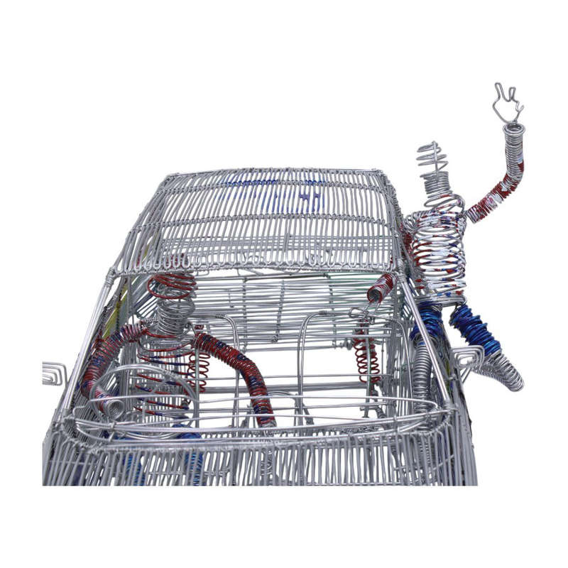 Handcrafted Wire Mesh Red Bull VW Golf Mk1 Model Car
