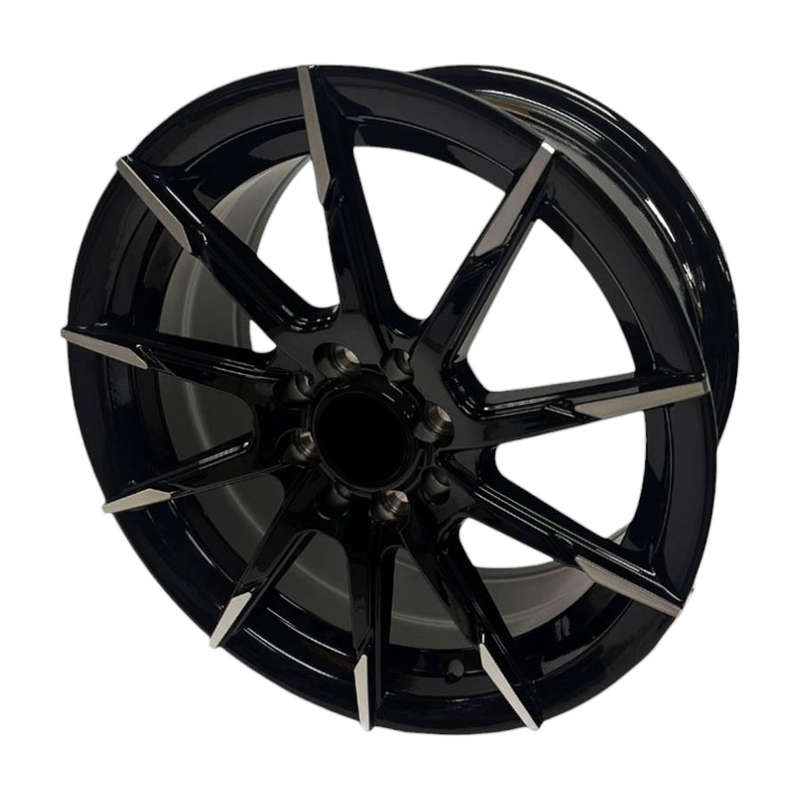 15" Zoom 5956 4/100 &amp; 4/108 Black Machine Face Alloy Wheels