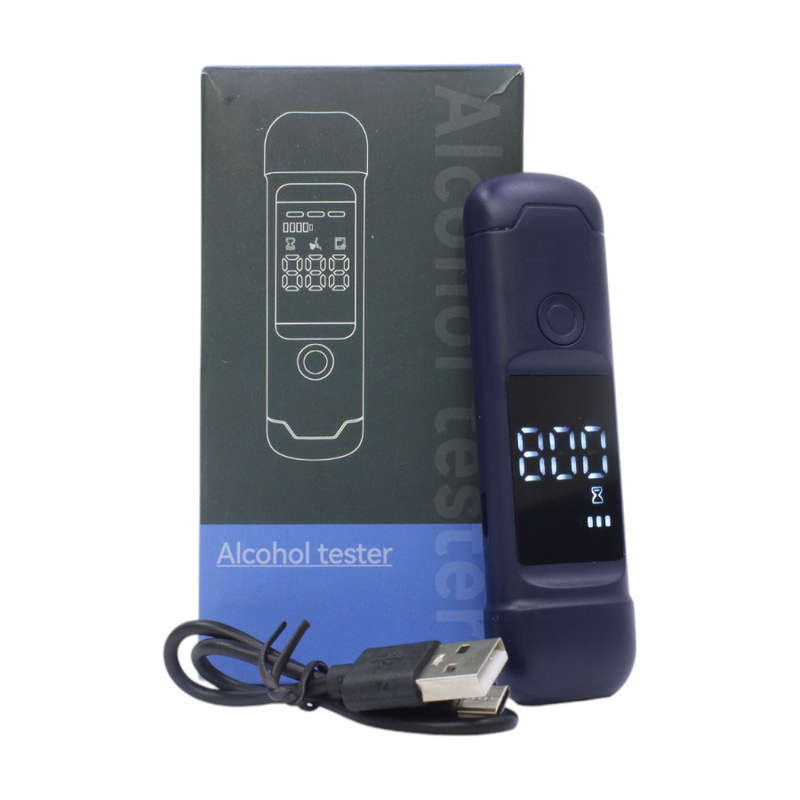 Alcohol Tester High-Accuracy Digital LCD Breathalyzer Analyzer (Blue)
