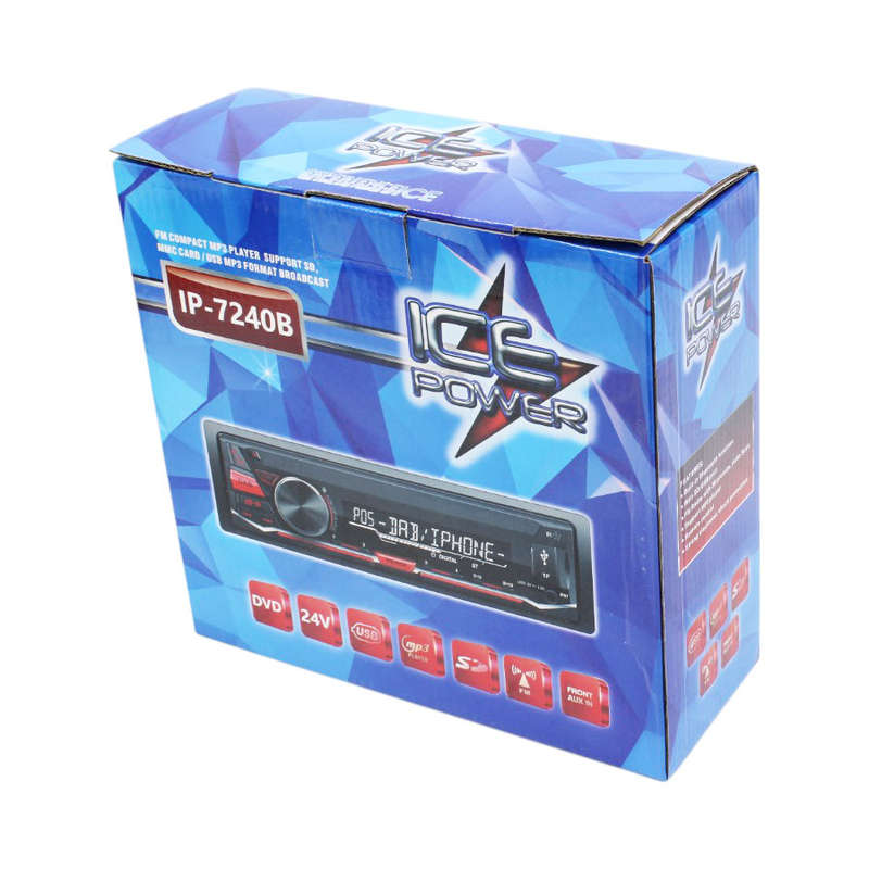 Ice Power IP-7240D 24V Car DVD Player - USB, MP3, Bluetooth, SD, Remote Control