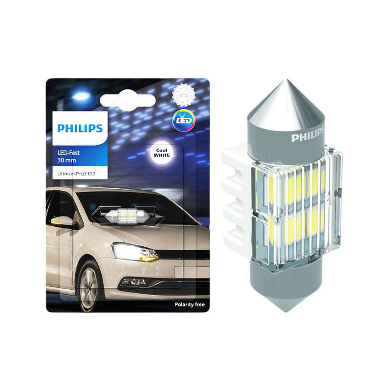 Philips Ultinon Pro3100 Festoon 30mm 12v 0.6w Cool white bulb