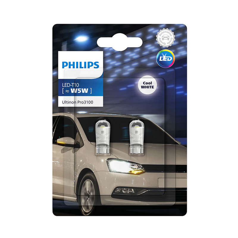 Philips Ultinon Pro3100 T10 W5W Cool White LED Bulbs