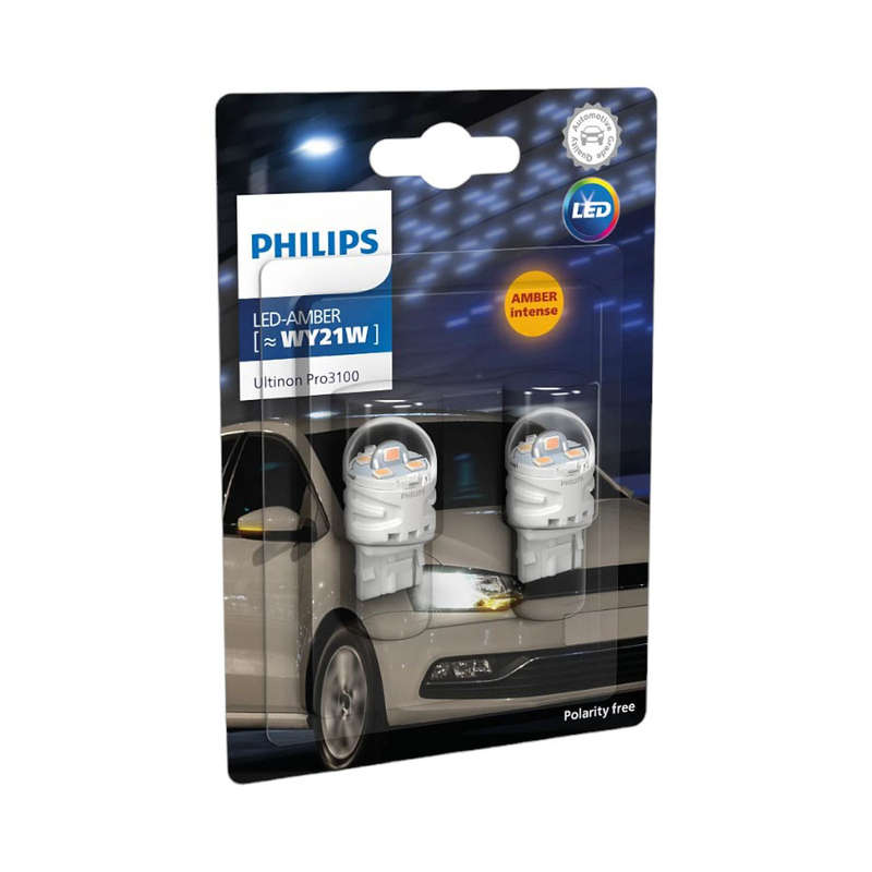 Philips Ultion Pro3100 WY21W Amber Intense LED Bulbs