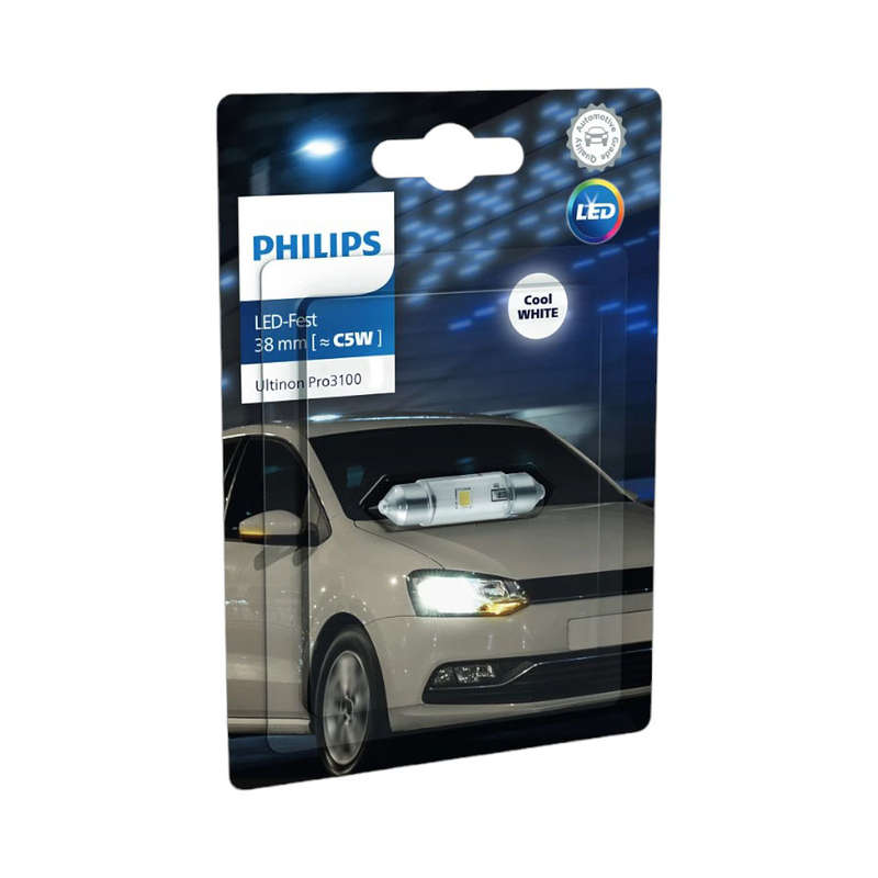 Philips Ultinon Pro3100 SI Festoon 38mm 12v 0.8w LED Cool White Bulb