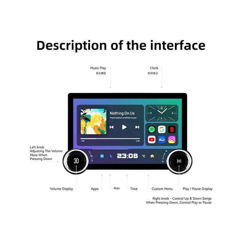 QLED 10.1 Inch FHD Diamond Series 2K Car Android Media Player