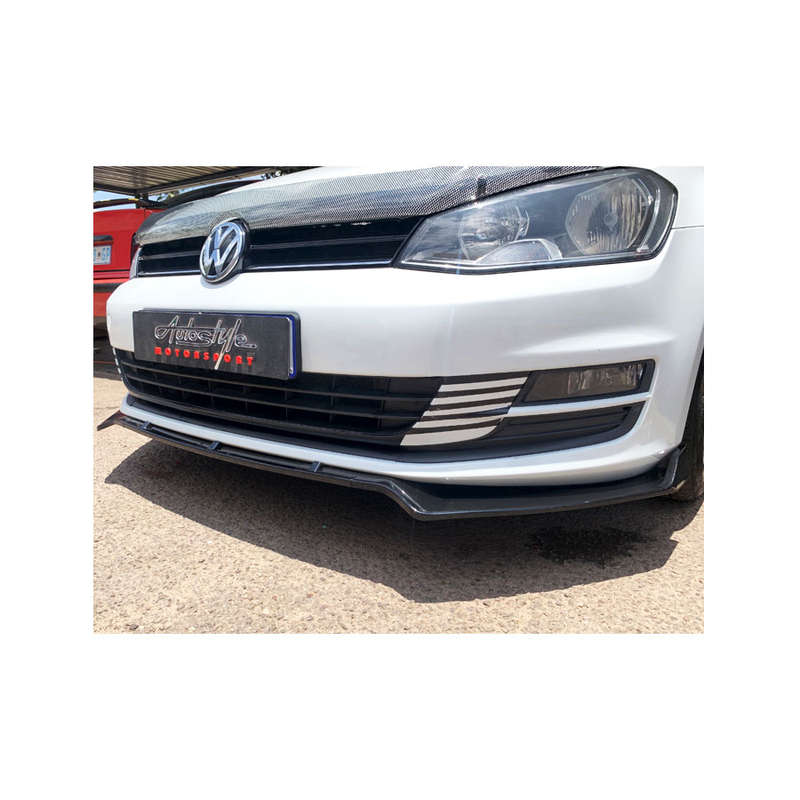 Gloss Black 3piece Front Spoiler for VW Golf Mk7.5