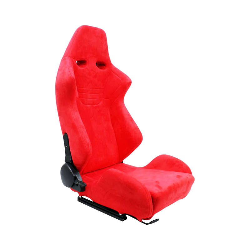 Evo Reclinable Racing Seats with Red Suede Finish (pair)
