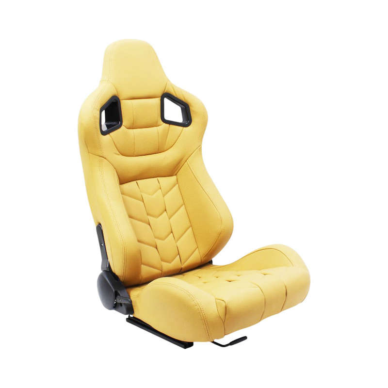 Evo Reclinable Racing Seats with Tan PU Leather Arrow V2 Design (pair)