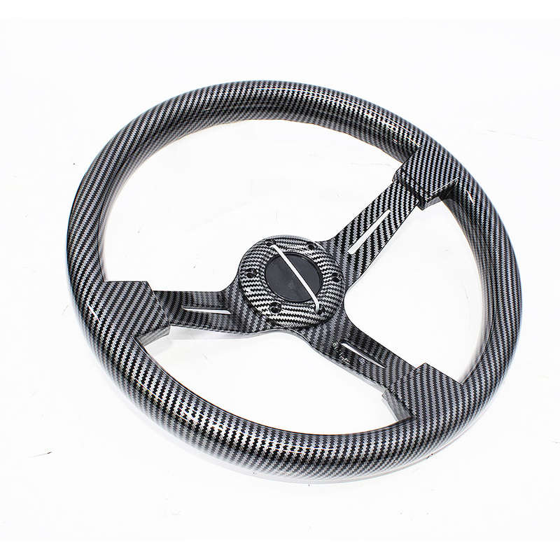 GripForge Drifting Carbon Fibre Black &amp; Grey Sport Steering Wheel - 380mm