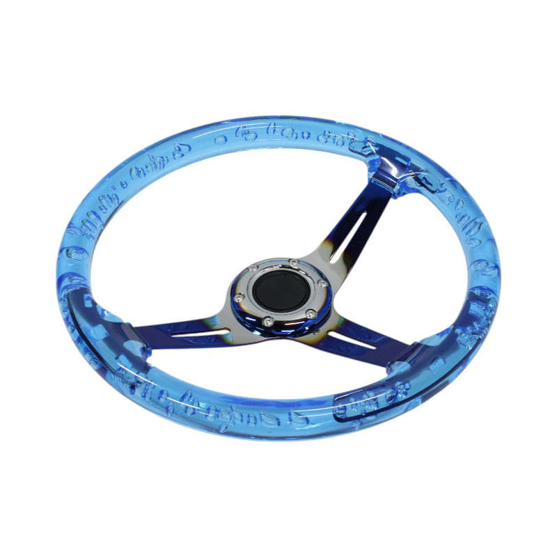 GripForge Resin Gel Design Concave Sports Steering Wheel - 14" (blue)