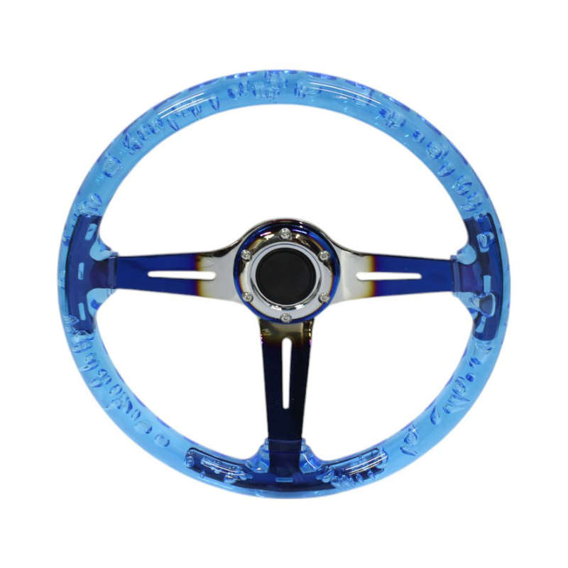 GripForge Resin Gel Design Concave Sports Steering Wheel - 14" (blue)
