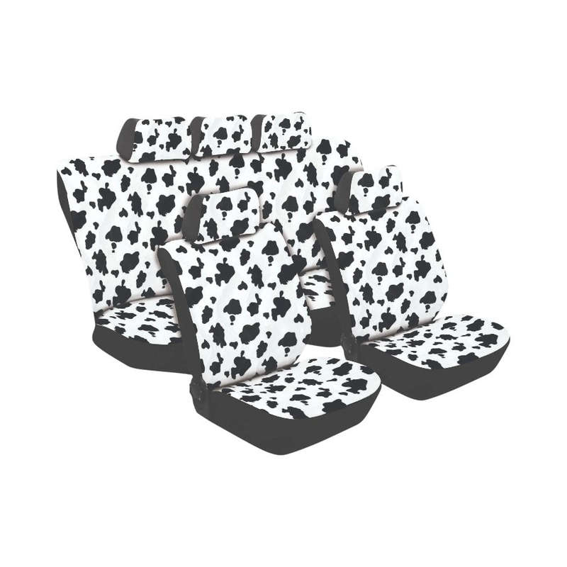 Stingray 11pc Seat Cover Set in Cow Print Pattern