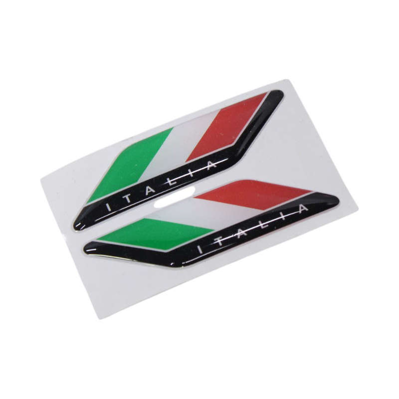 SL Italian Flag Design Gel Dome Sticke Pair