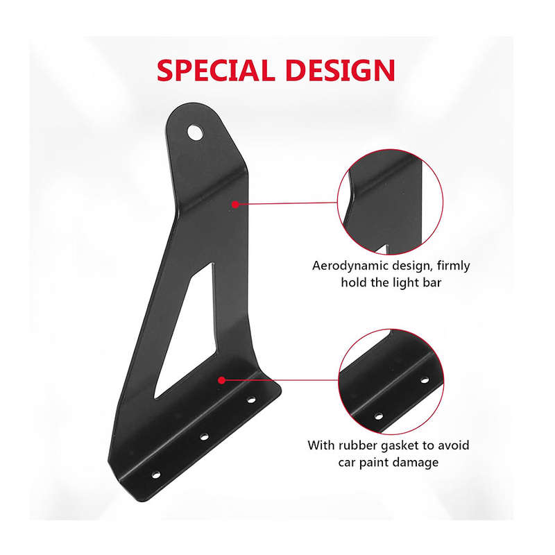 Curved Light Bar Upper Windshield Mount Brackets