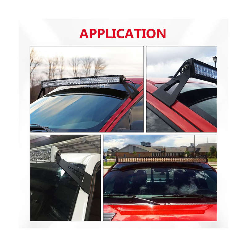Curved Light Bar Upper Windshield Mount Brackets
