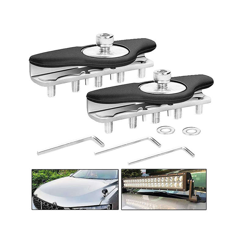 Universal LED Light Bar Mounting Brackets  No-Drill Stainless Steel Mount Clamps (2pc)