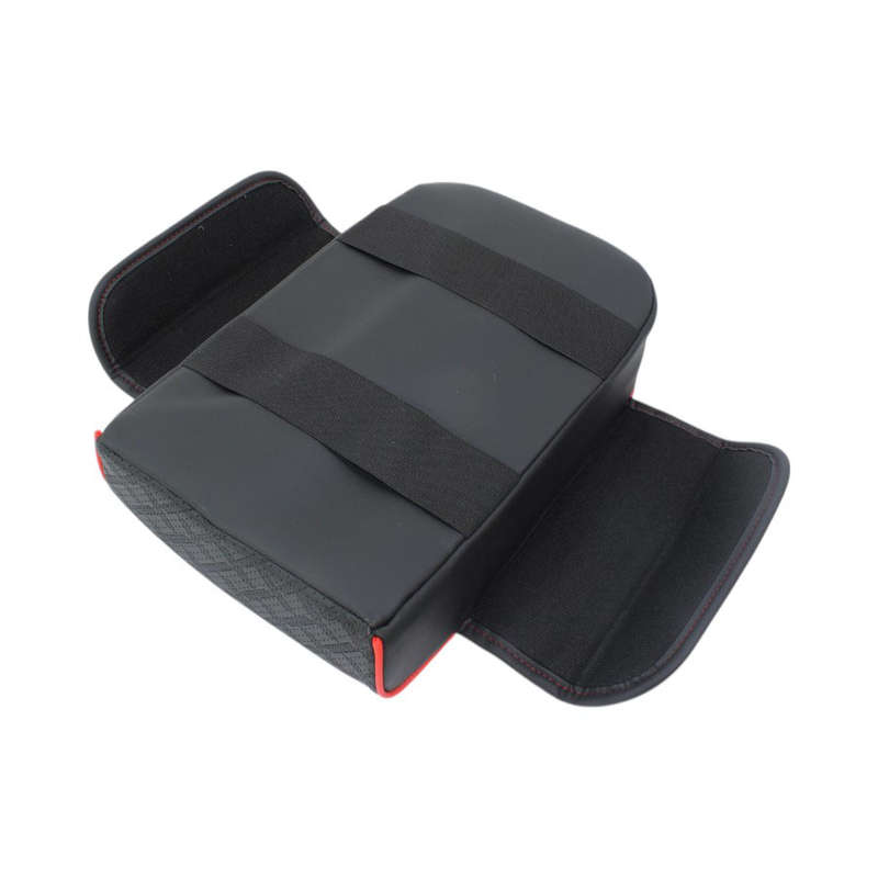 Universal Padded Armrest Add-on with Cupholders &amp; storage (fits over existing armrest) - Blac...