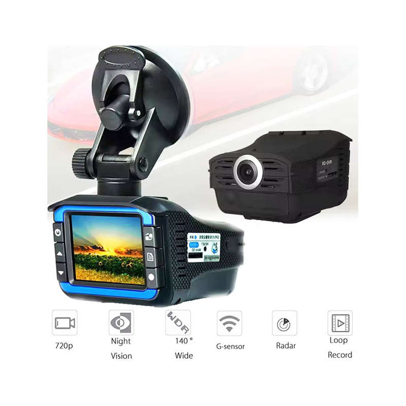 2-in-1 Radar Detector &amp; 720p HD Dash Cam with 360° Coverage