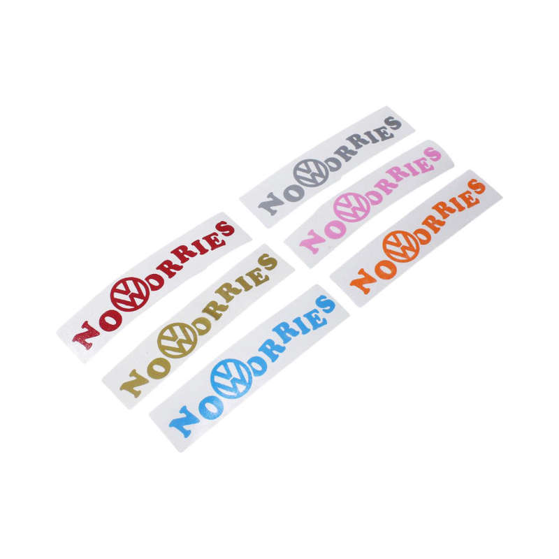 VW No Worries Vinyl Sticker 13x3cm (Grey)
