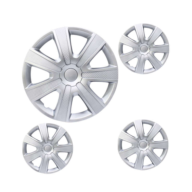 15" Satin Silver &amp; Silver Carbon Fibre Design Wheel Covers15INCH WHEEL COVERS