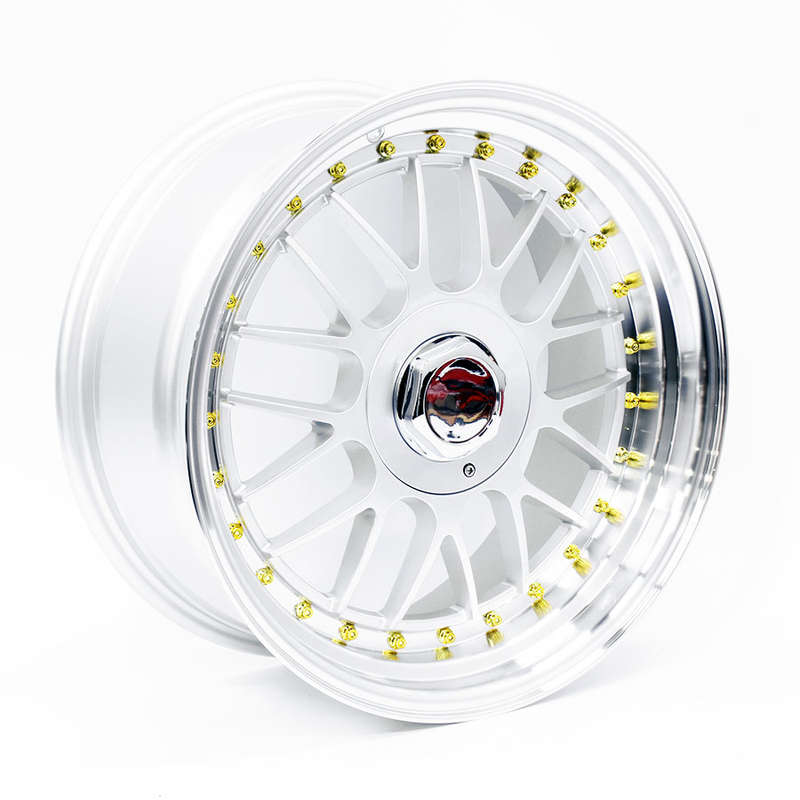 17" TTR 257 4/100 &amp; 5/100 Silver with Gold Rivets Alloy wheels
