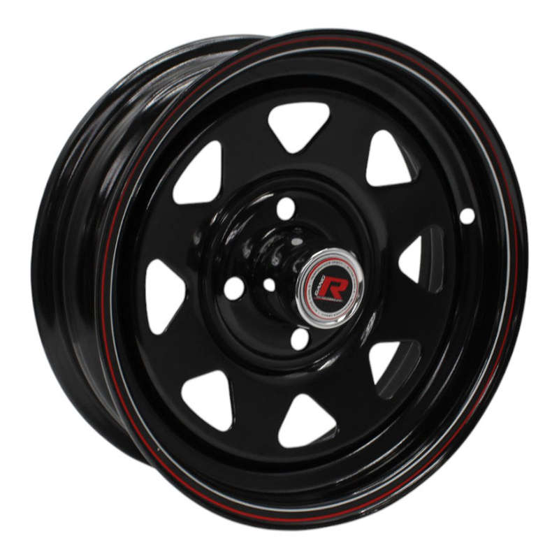 13" GR4100 4/100 Black Steelie Wheels