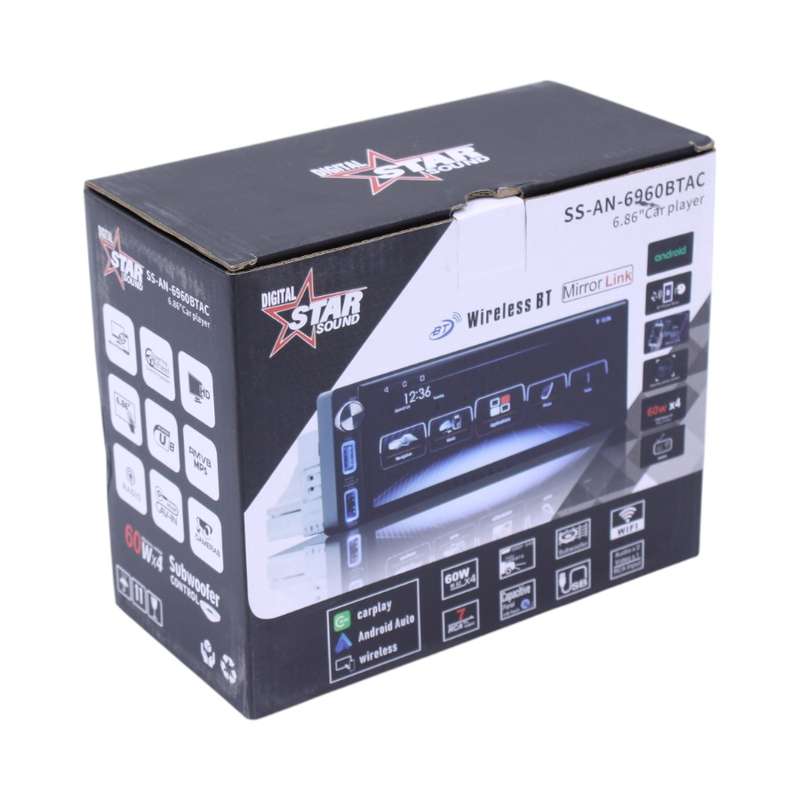 Starsound SS-AN-6960BTAC 6.8" Touchscreen Car Player with Bluetooth, Mirror Link &amp; Android Su...