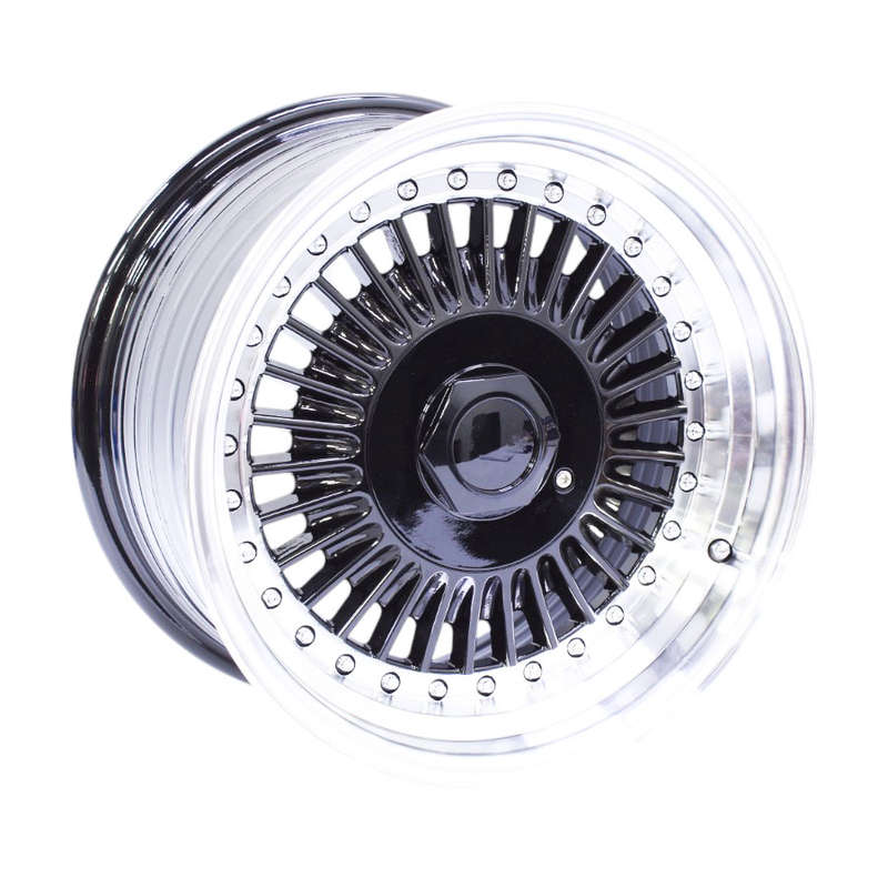 15" MM M7610 4/100 &amp; 4/114 Gloss Black Alloy Wheels