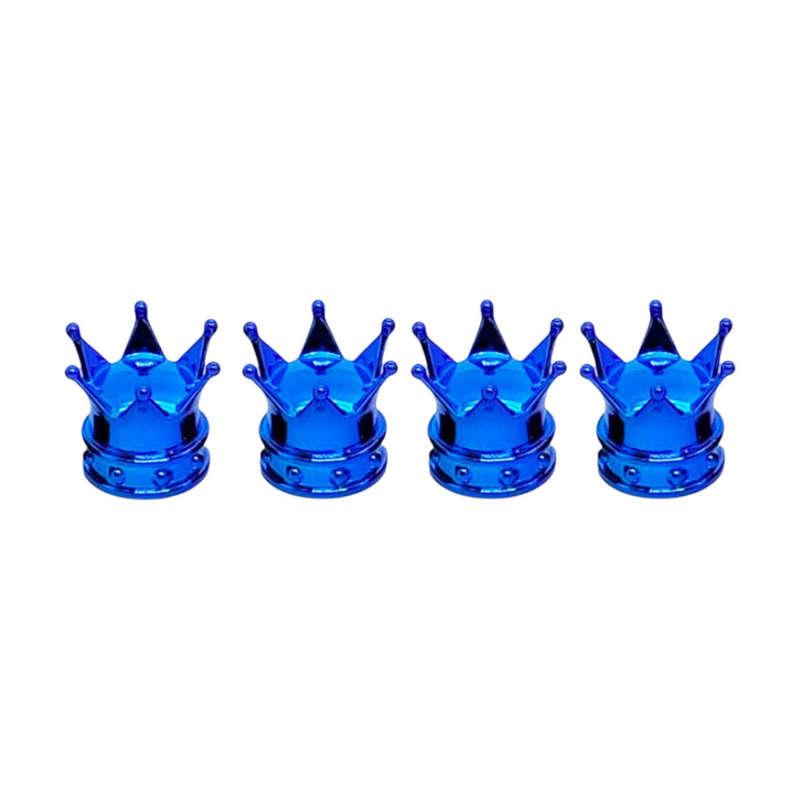 Novelty Tyre Valve Cap with Crown Design (Blue)