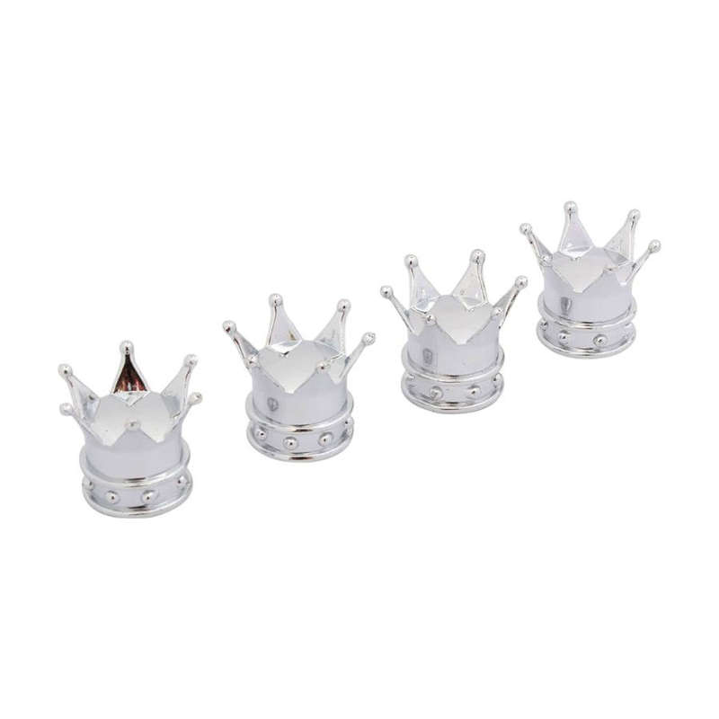 Novelty Tyre Valve Cap with Round Cap Design (Silver)