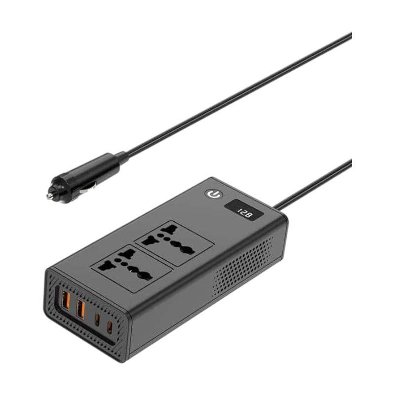 Compact 150w 12v to 220v Power Inverter with Plug Socket &amp; USB