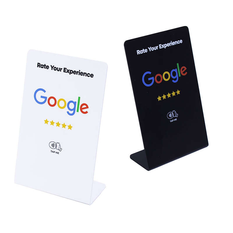Google Review NFC Table Top Display Tap &amp; Review Stand (XL White Edition)19X12cm