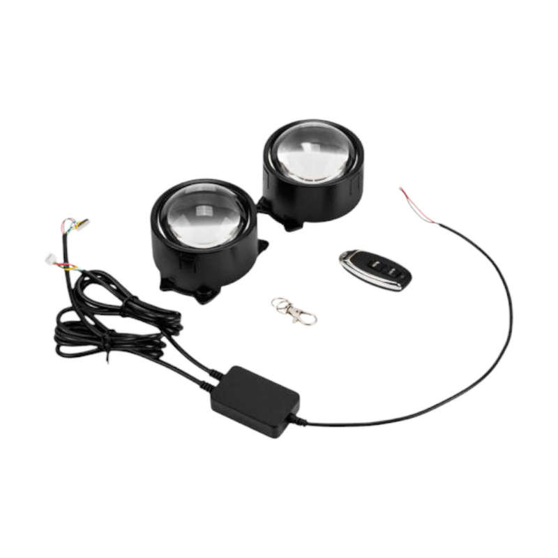 3Inch LED Dynamic Devil Eyes Light 6 Modes 12V Headlight Retrofit Remote Control