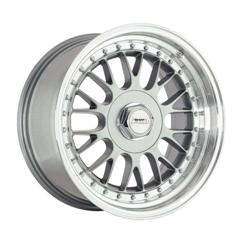 17" A-Line Solo 5/100 &amp; 5/114 Gunmetal Machine Lip with Chrome Rivets Alloy Wheels