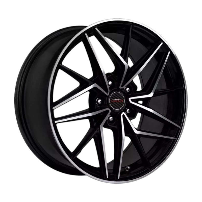 18" A-Line Chicago 5/112 Black Machine Face Flow Form Alloy Wheels