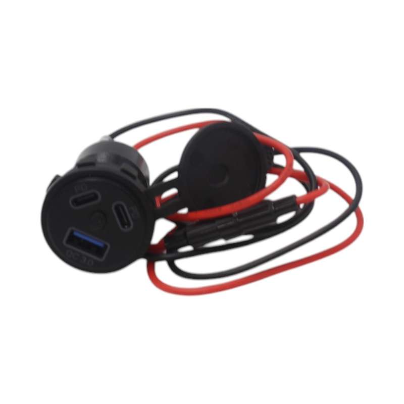Cyber Dyne Dc Power Socket Qc3.0 Dual Type C Cigertte Lighter Adaptor