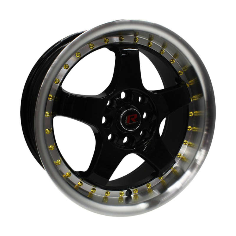 15" TRW-989 4/100 &amp; 4/108 Black Machine Facea Alloy Wheels