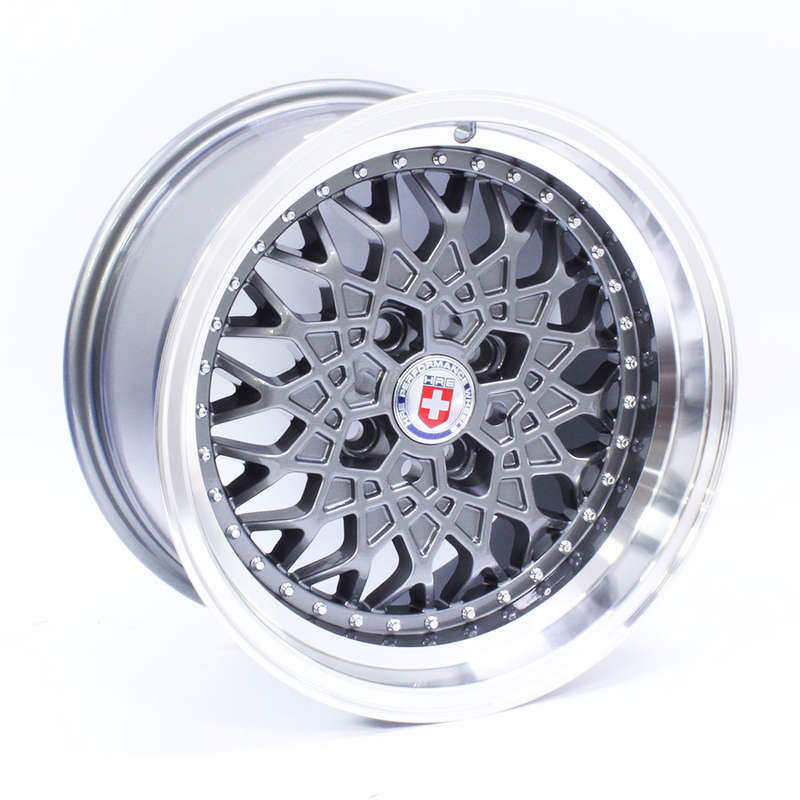 15" NE1103 4/100 Gunmetal Machine Face Alloy Wheels