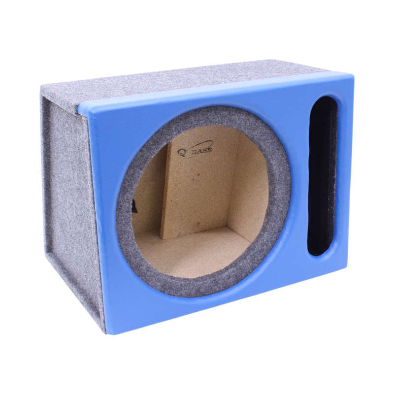 12" Single Subwoofer Enclosure with Vinyl Trim &amp; Slotted Port (Blue)