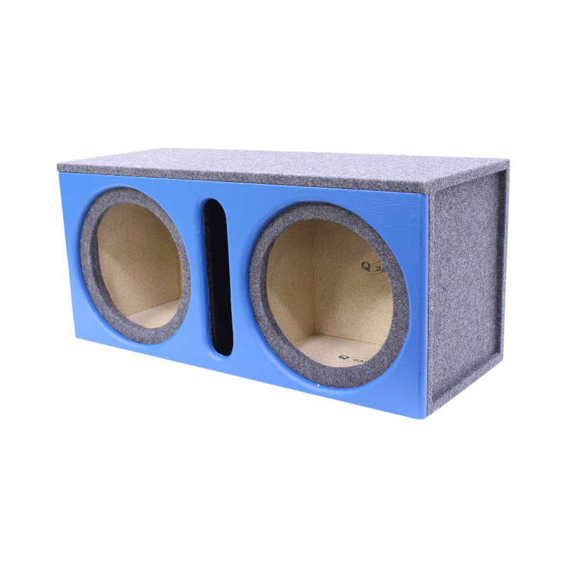 12" Double Subwoofer Enclosure with Vinyl Trim &amp; Slotted Port (Blue)