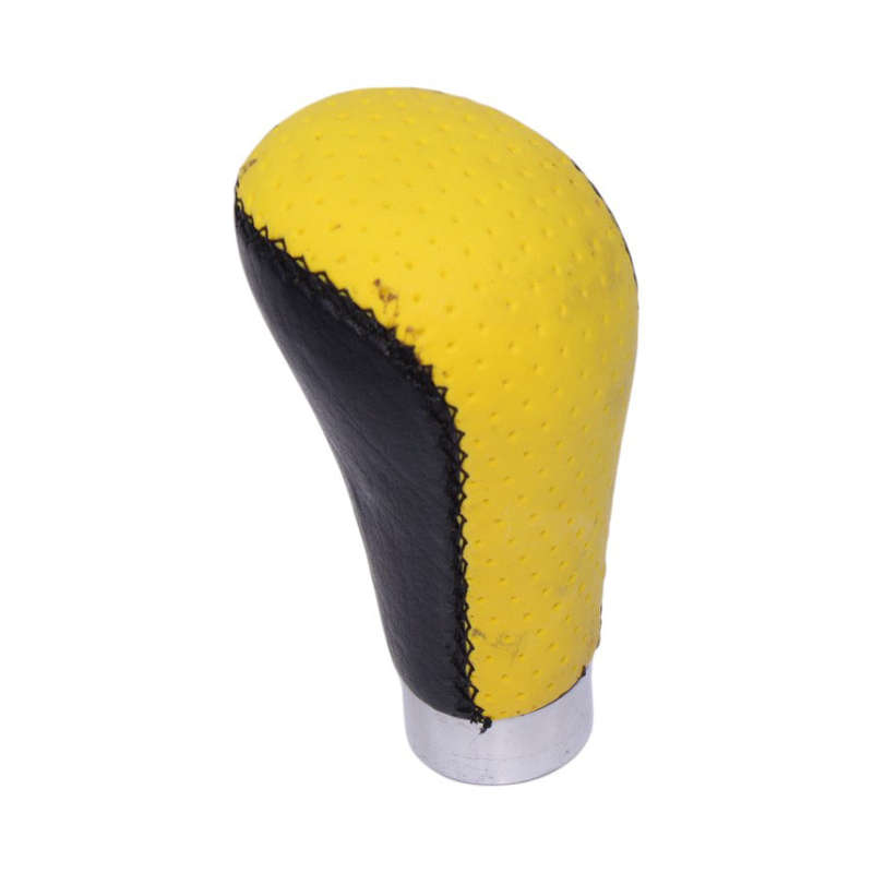 Universal Black &amp; Yellow Leather Gear Shift Knob
