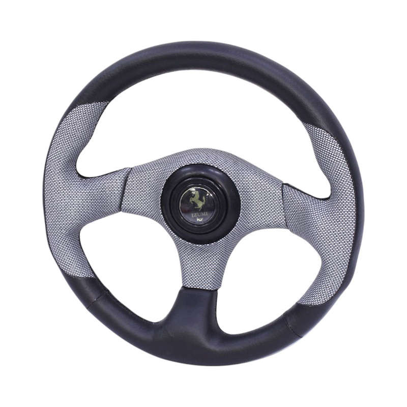 JJ-Racing Sport Steering Wheel with Black &amp; Polymesh Grip Finish