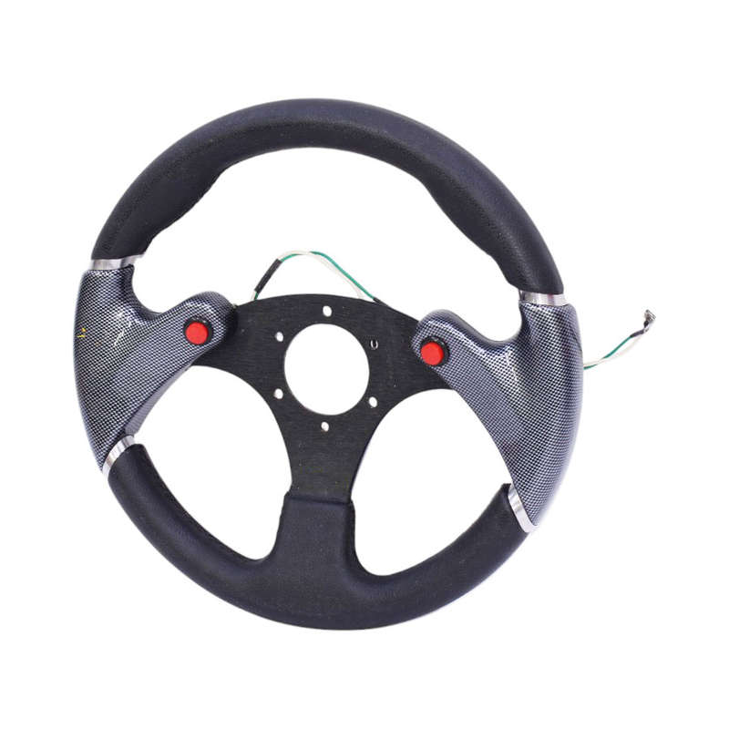 JJ-Racing F1 Design Black &amp; Carbon Fibre Look Steering Wheel with Horn Buttons