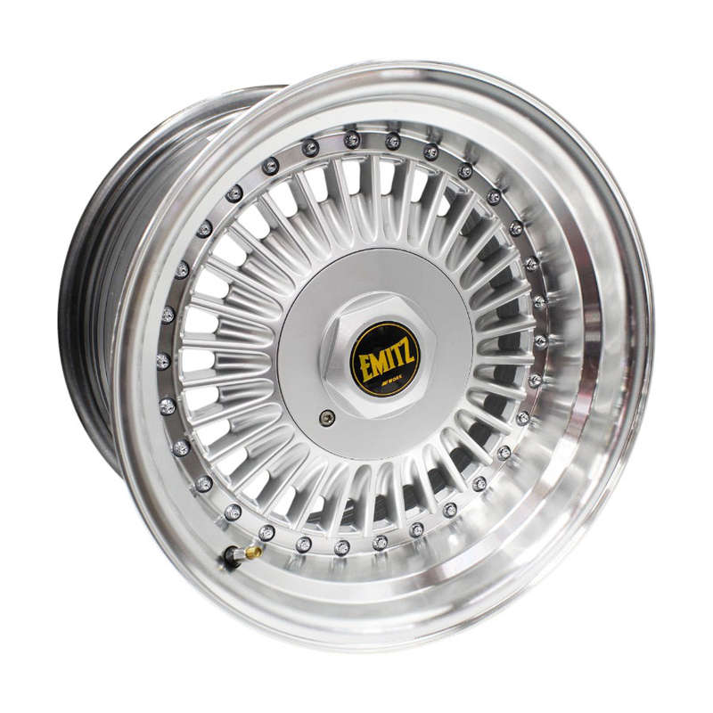 15" M7997 4/100 &amp; 4/114 Hyper Silver with Chrome Rivets Alloy Wheels