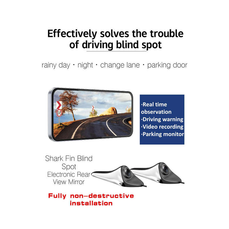 SJ-A65  Universal 6.25-Inch HD Rearview Mirror with Dual Side Cameras &amp; Parking Monitor